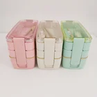 Здоровый материал Ланч-бокс 3 слоя пшеничной соломы Bento коробки микроволновые столовая посуда контейнер для хранения еды Ланчбокс 900 мл