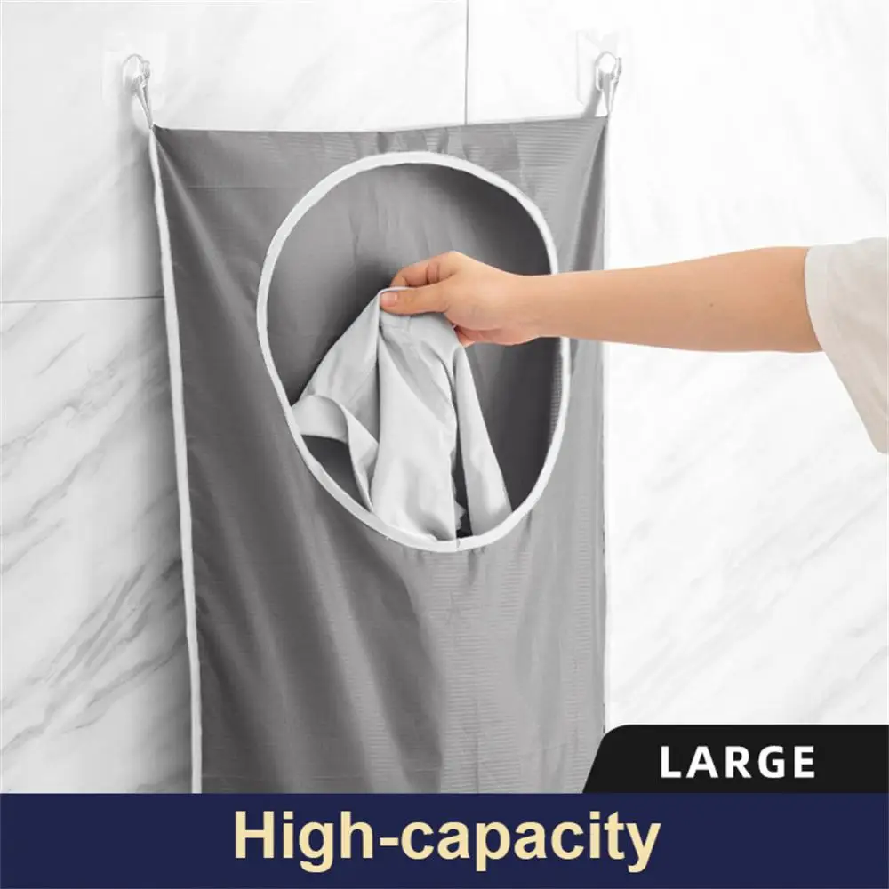 

Household Large Laundry Basket Folding Storage Bag Clothes Storage Artifact Bathroom Change Wall Hanging Organizer Space Saving