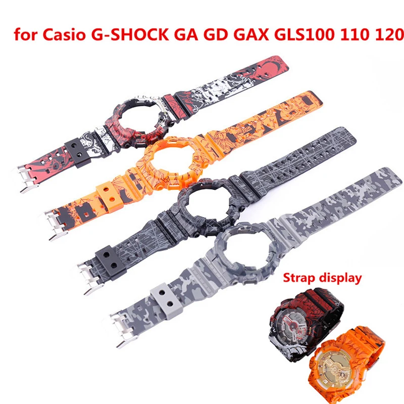 Ремешок резиновый для часов подходит Casio G-SHOCK GA GD GAX GLS100 110 120 мужские и женские