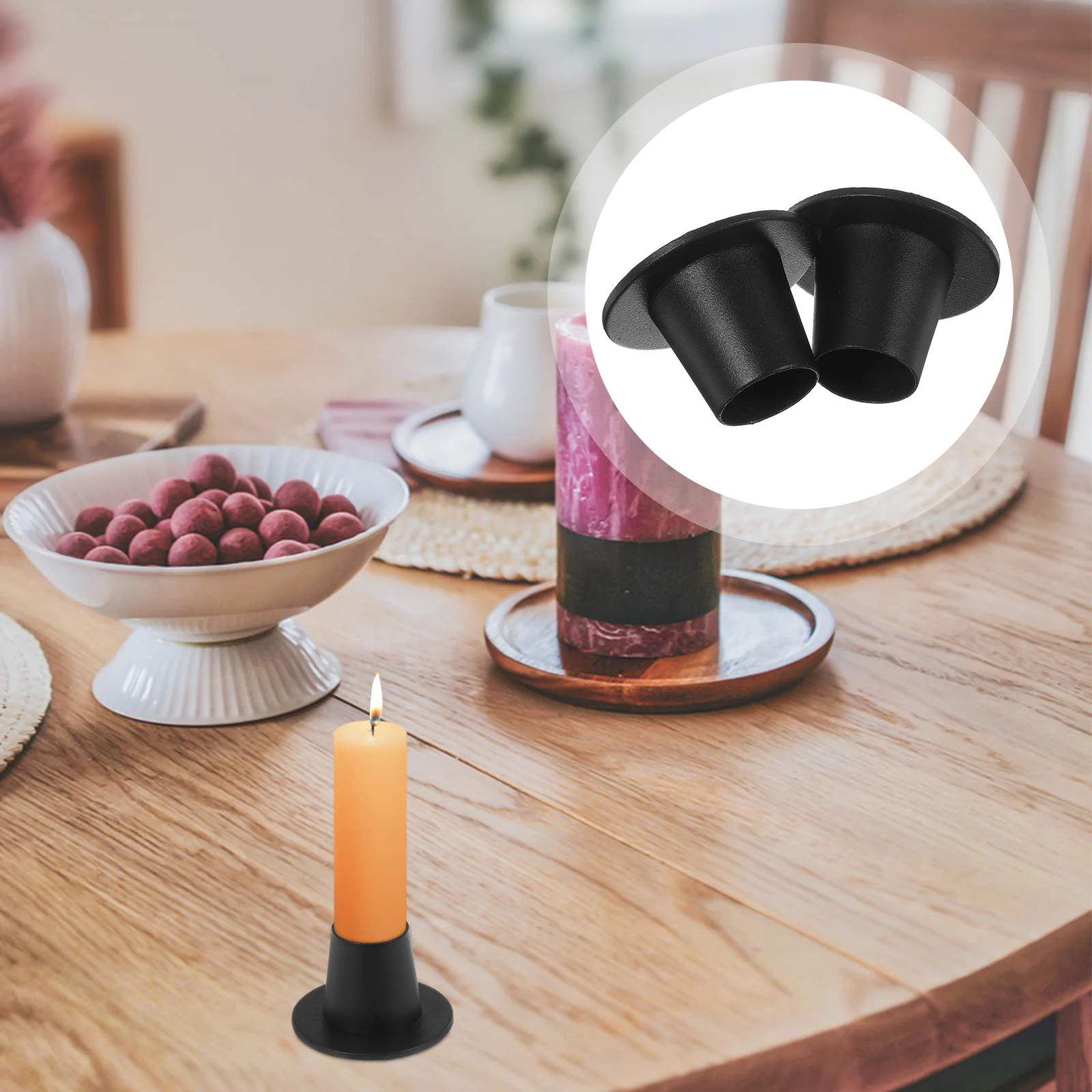 

2 Pcs Vintage Candlestick Holder Black Sconce Simple Candlestick Holders Black Candlestick Holder Candlestick Holders Black Set