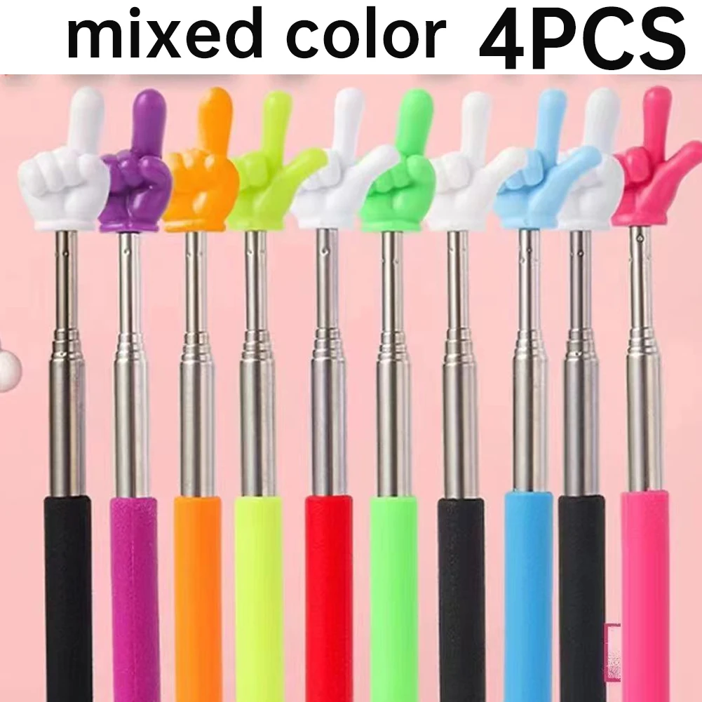 

4pcs Classroom Mini Teachers Pointers Interesting Retractable Design Kindergarten Learn Clearly Educational Equipment Cute Hand