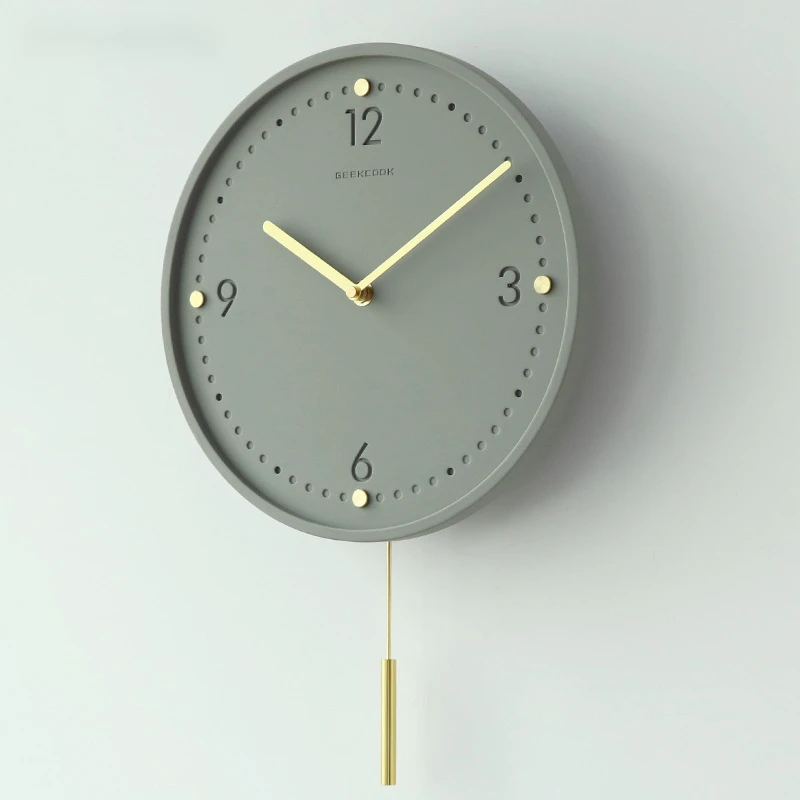 

Homhi Industrial Style Vintage Cement Wall Clock Wall Decor Reloj De Pared Pendulum Living Room Decoration Bell HSZ-506