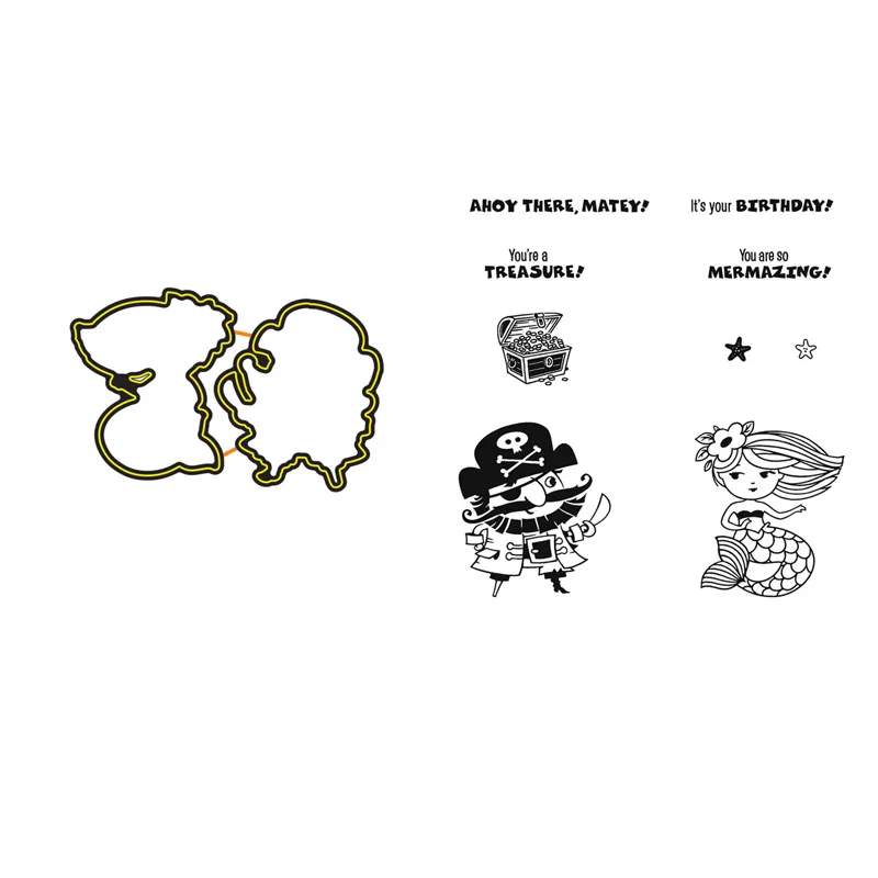 

Набор штампов пиратов и мермадеров и координационные штампы милые чувства пиратов прозрачные штампы для самостоятельного изготовления ск...
