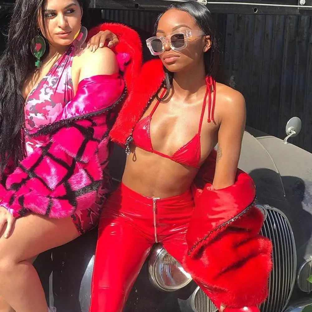 Женские сексуальные блестящие леггинсы из искусственной кожи с завышенной