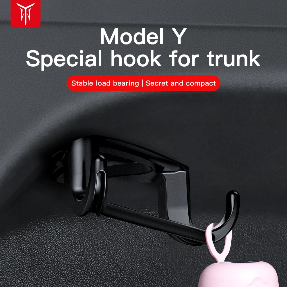 YZ New For Tesla Model Y 2021 Trunk Hook For TESLA Car ModelY Trunk Hook Load-bearing Cargo Rear Bag Holder Hanger  Accessories
