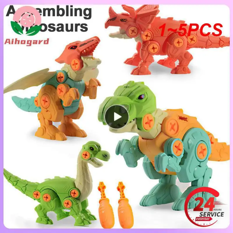 

1~5PCS Disassembly Dinosaur Toy Set Screw Nut Combination Early Educational Blocks Toys With Assemble Screw Toys For Kids Gift