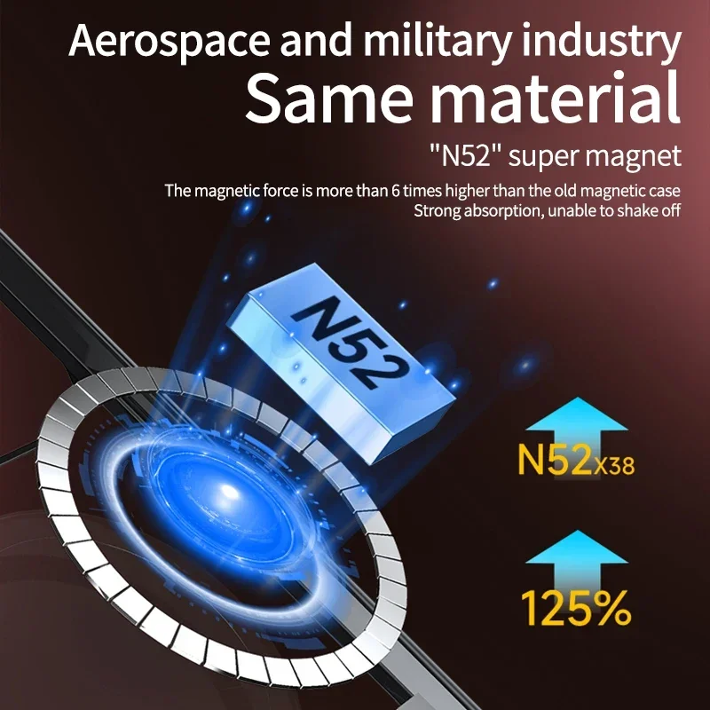 Роскошный прозрачный чехол для телефона HD iPhone 14 13 12 11 15 16 Pro Max магнитный