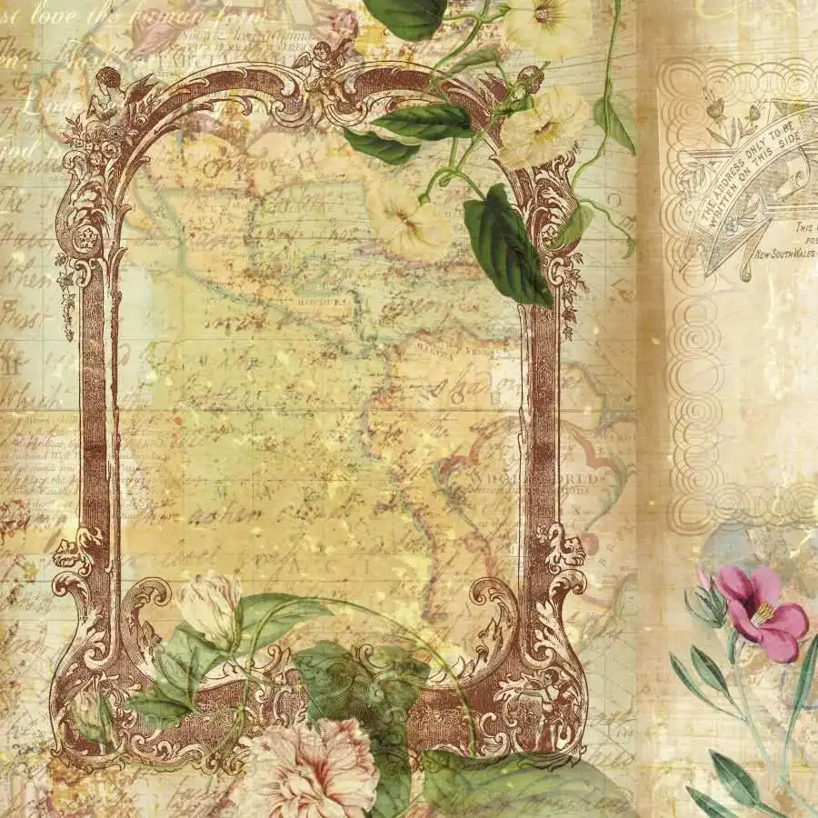 

Vintage Mirror Texture Photography Backdrop Writing Paper Decoration Retro Self Portrait Custom Flowers Leaves Photo Background