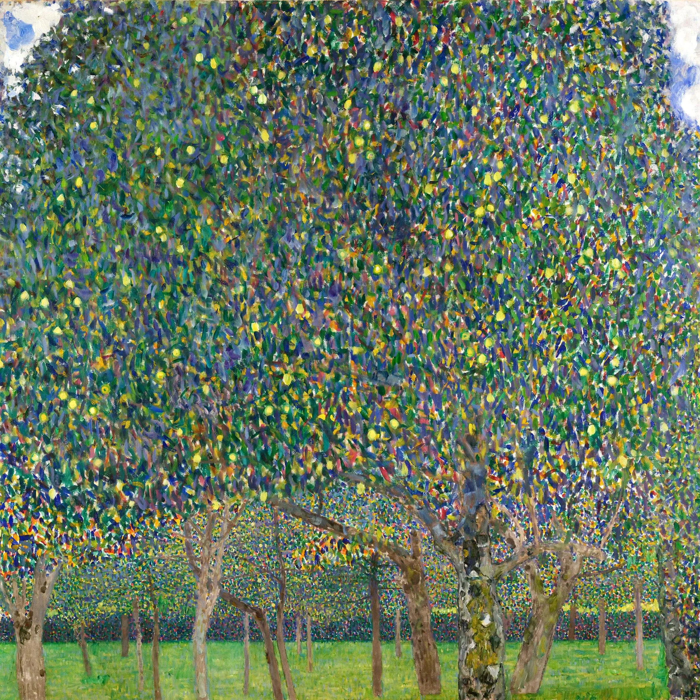 

Pear Tree by Gustav Klimt Famous painting reproduction,Hand painted landscape oil painting on canvas aesthetic room decor