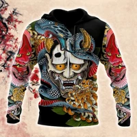2021 new japanese samurai tattoo 3d printing mens sweatshirt harajuku zip hoodie casual unisex jacket pullover type 31