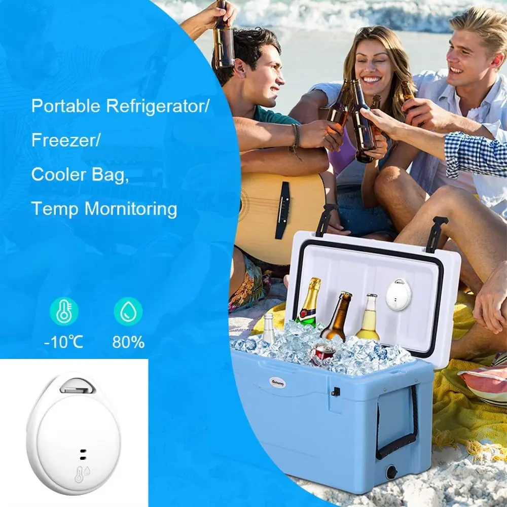 

Bluetooth Temperature Sensor Outdoor IP67 Waterproof Portable Hygrometer Remote Monitoring White Humidity Sensor Fridge