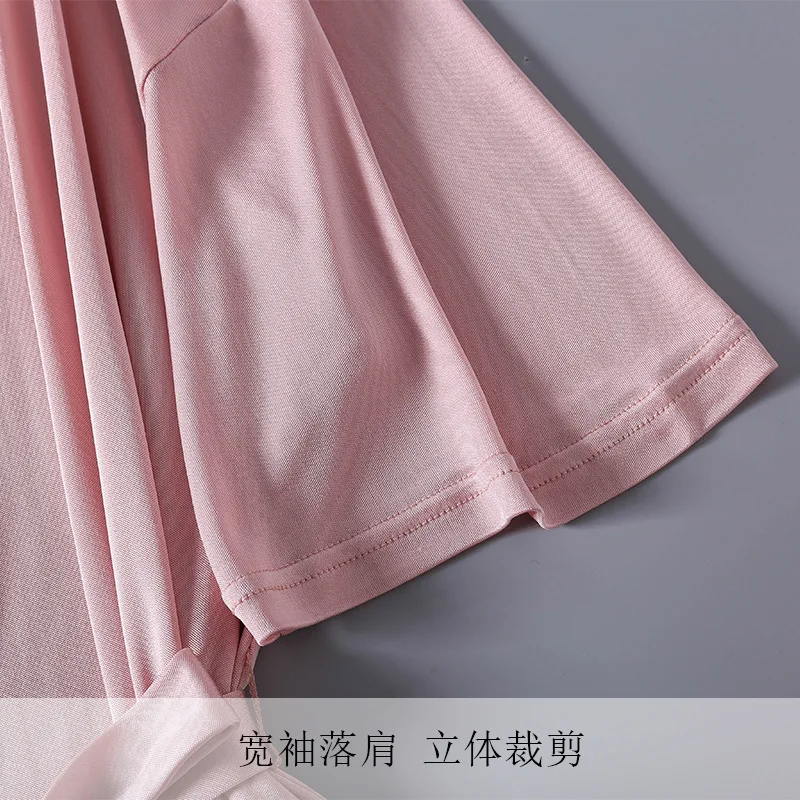 Flame Of Dream Women's Thin Bathrobe V-neck  Home Clothes Sexy And Comfortable Mulberry Silk  Bathrobe 22068