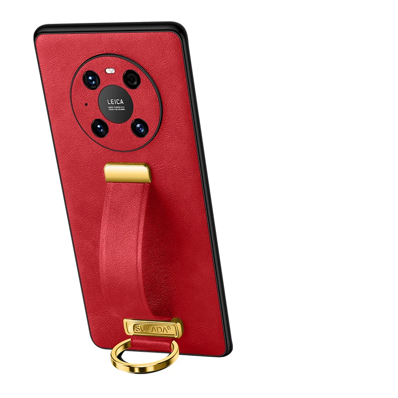 Растягивающийся кожаный чехол для телефона с браслетом Для Huawei Mate 40 40Pro откидная