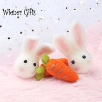 10pcs lolita cute soft felt deer rabbit christmas easter hair clip brooch for girls hair accessories wool felt balls diy craft