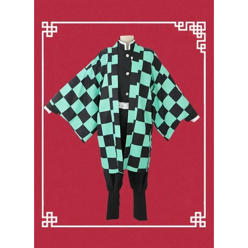 Кимоно для косплея из аниме Kamado Tanjirou кимоно киметасу катана танджиро пруик