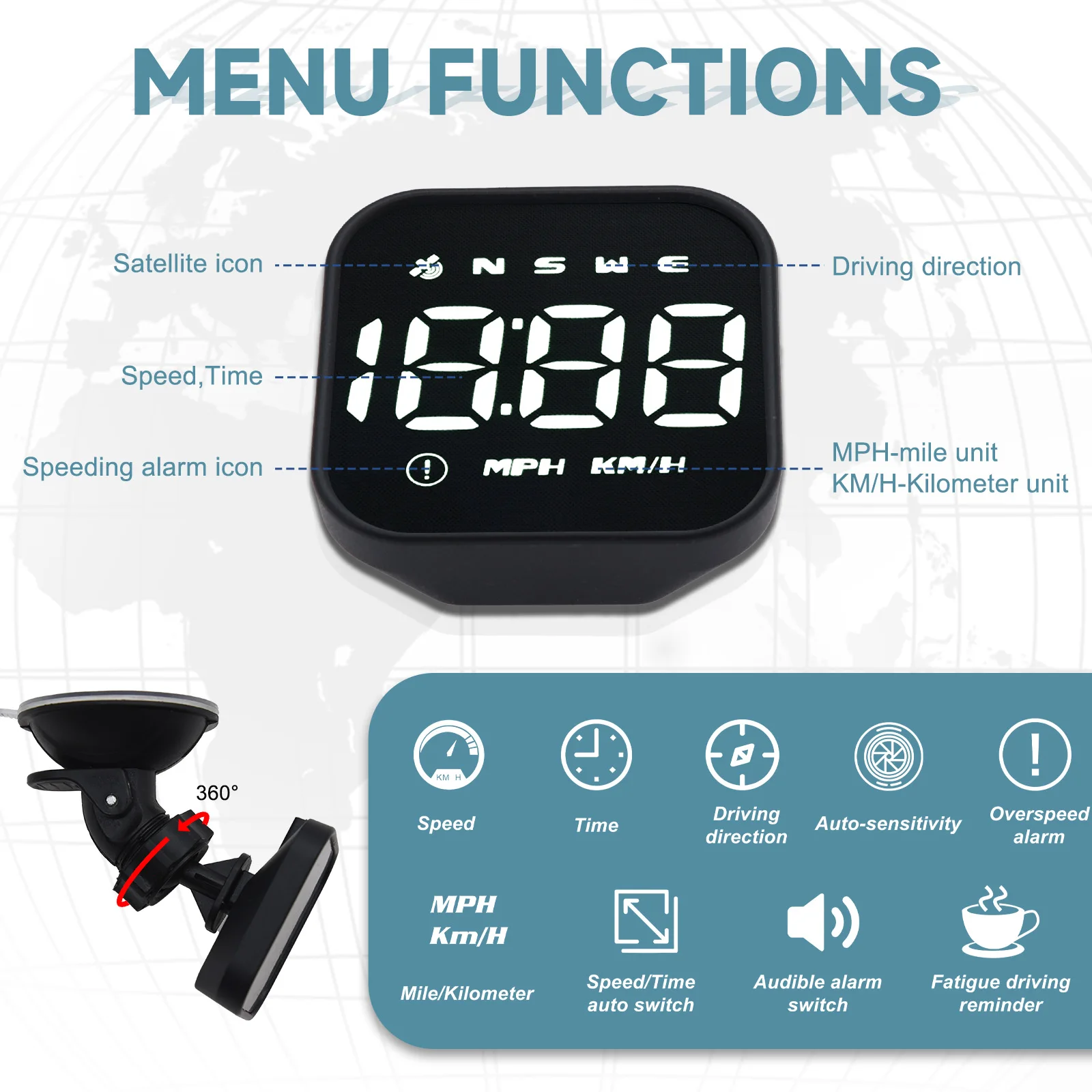 GPS Спидометр дисплей HUD аксессуары для бездорожья Автомобильная сигнализация