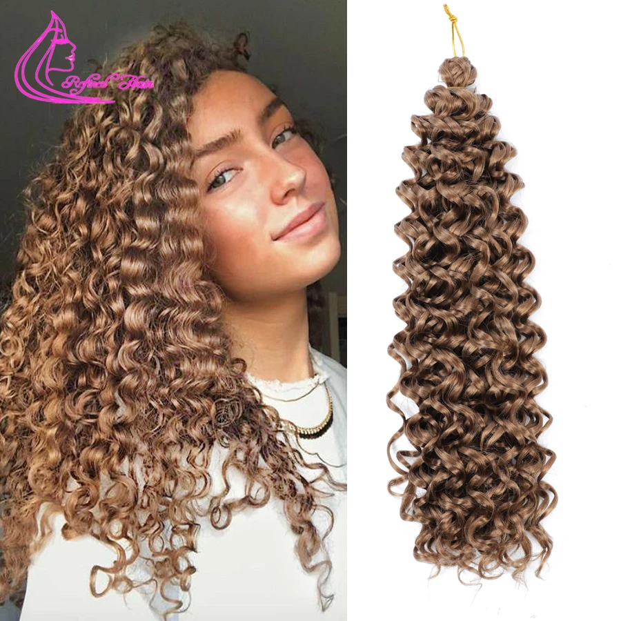 

GOGO Curl Crochet Synthetic Hair 22 Inch Water Wave braiding Hair Extensions Deep Wave Curly Hair For Black Women Deep Twist