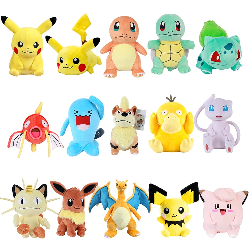 

Pokemon Pikachus Plush Doll Bulbasaur Squirtle Charmander Charizard Eevee Gengar Snorlax Jigglypuff Psyduck Kids Christmas Gift