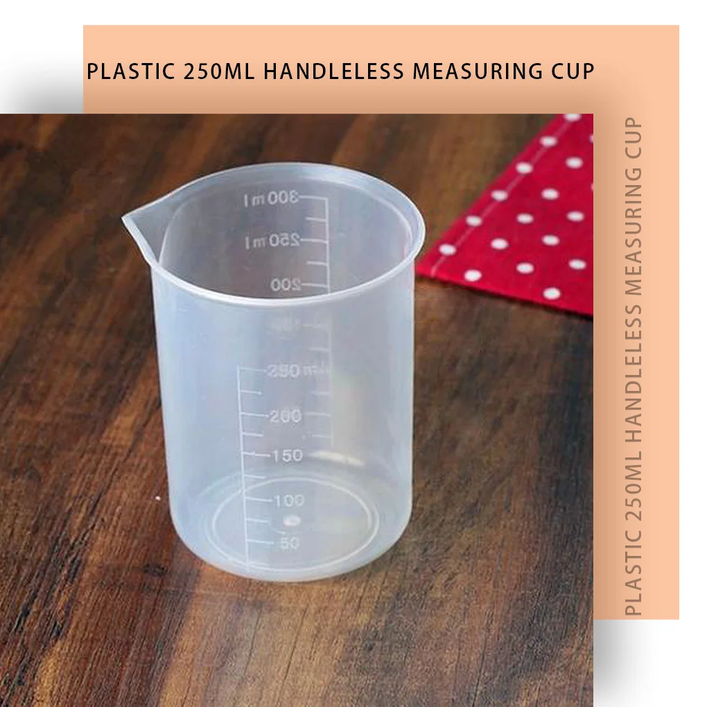 

Plastic Measuring Cup Scaled 250ml Transparent Gauge School Laboratory Tool