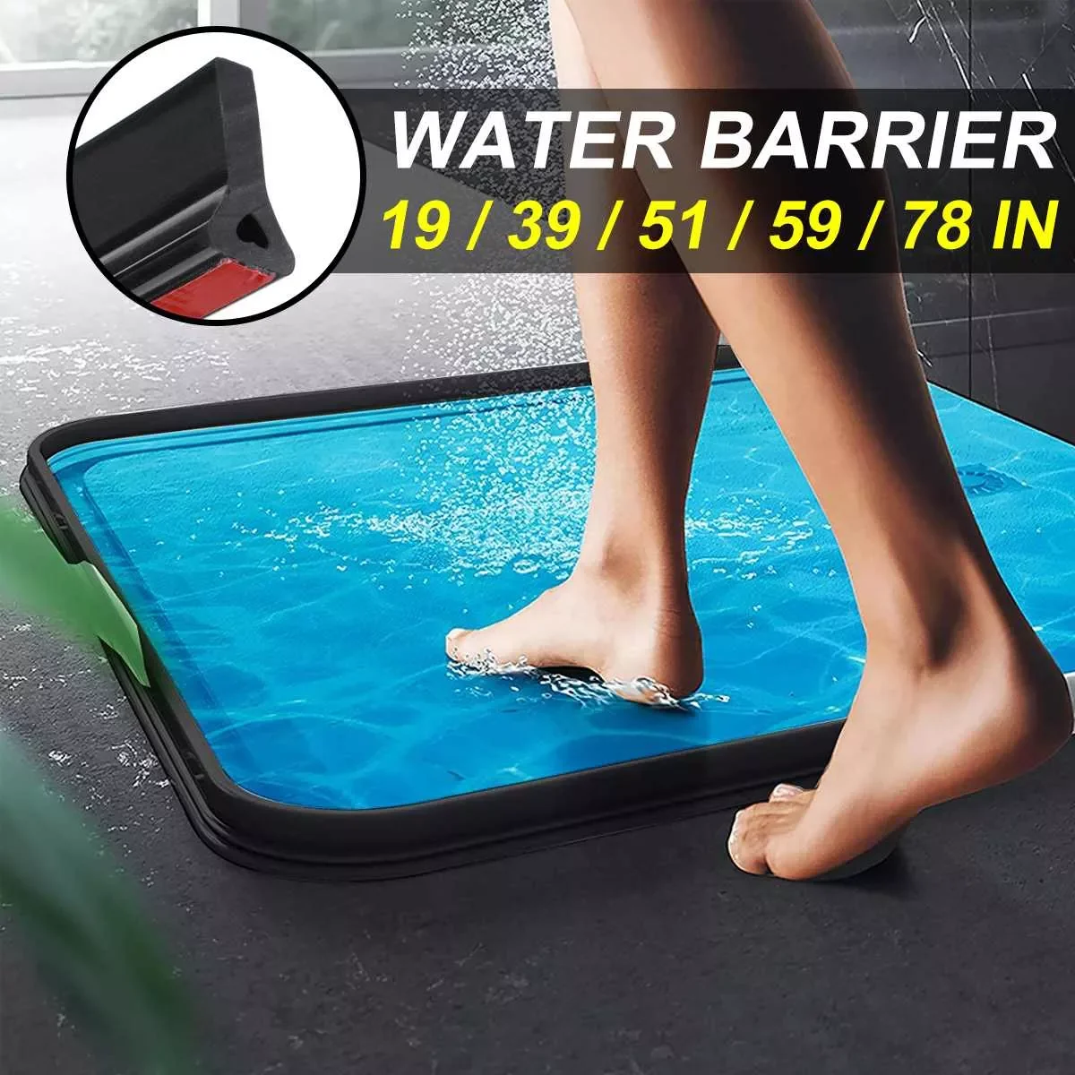 

Силиконовый ограничитель воды для ванной комнаты, 30 мм, противоскользящий ограничитель для душа, оболочка двери, уплотнительная полоса