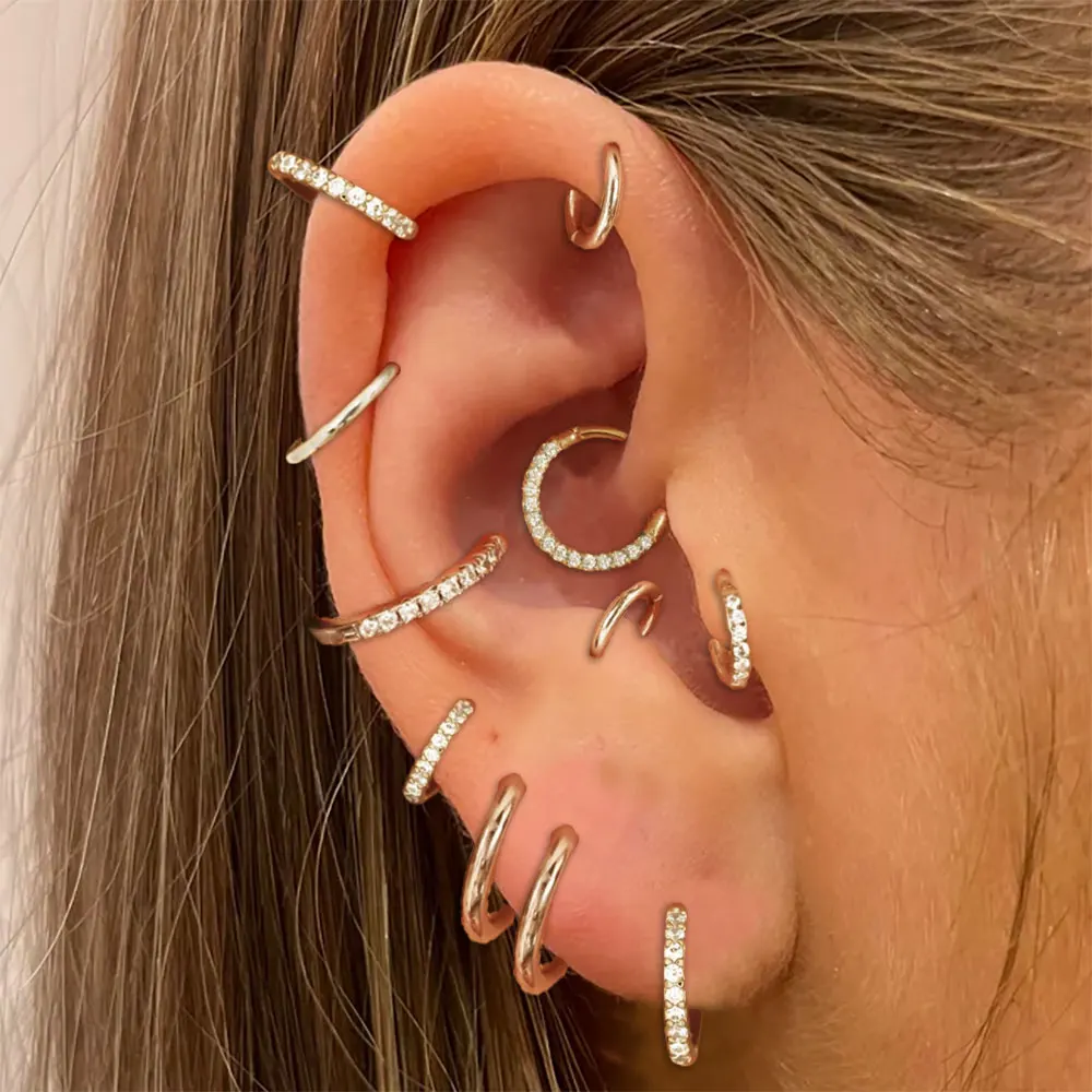 Обруч Helix Daith Conch Tragus Rook Lobe серьги для пирсинга женщин циркон CZ пирсинг хряща