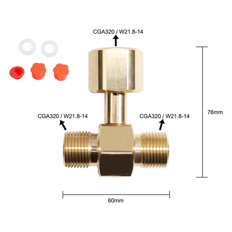 Адаптер для резервуара CO2 цилиндр соды латунный адаптер фотографий T-адаптер