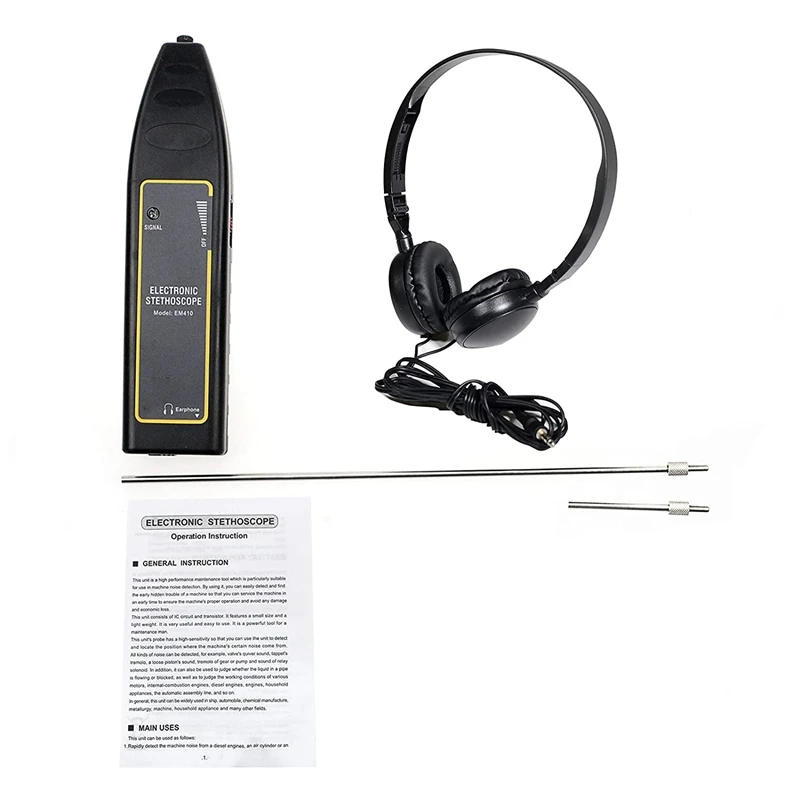 

EM410 Electronic Stethoscope Car Noise Finder Diagnostic Listening Device Machine Noise Detector for Automotive