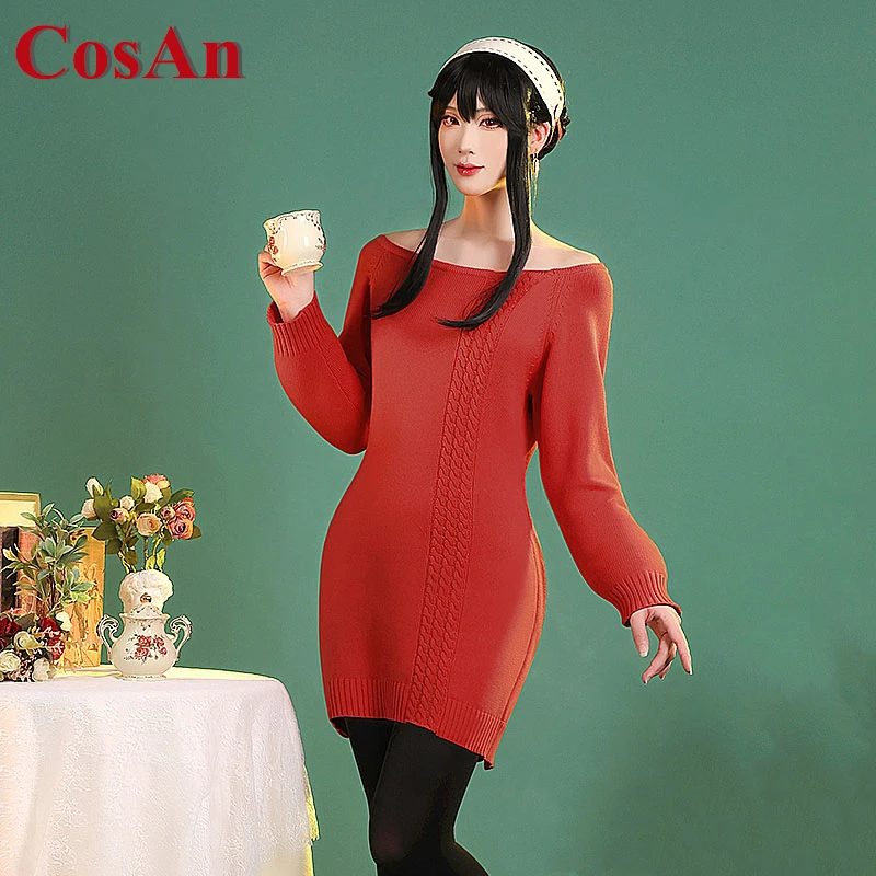 

Косплей Костюм шпионской семьи косплея милое красное домашнее платье для вечеринки