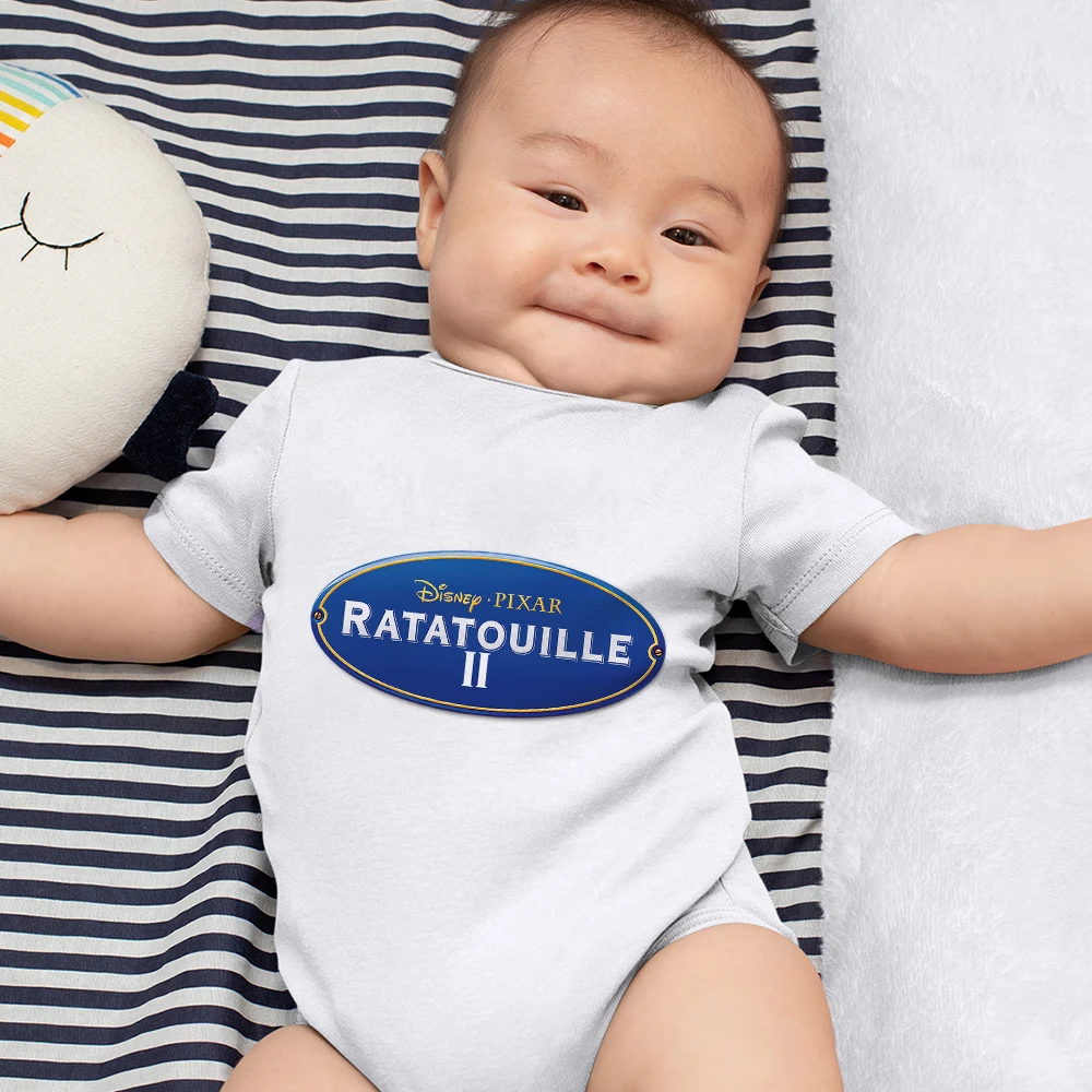 

Disney Ratatouille Series Baby Onesie Минималистичный принт Универсальный открытый стильный комбинезон для новорожденных 0-24M Размер с коротким рукавом Пря...