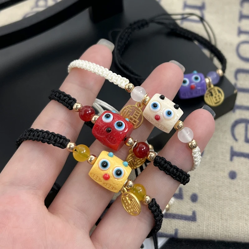 

Monster Beaded Braided Rope Bracelet Female Style Personality Exquisite Cute Creative Designer Accessories Bracelet for Women