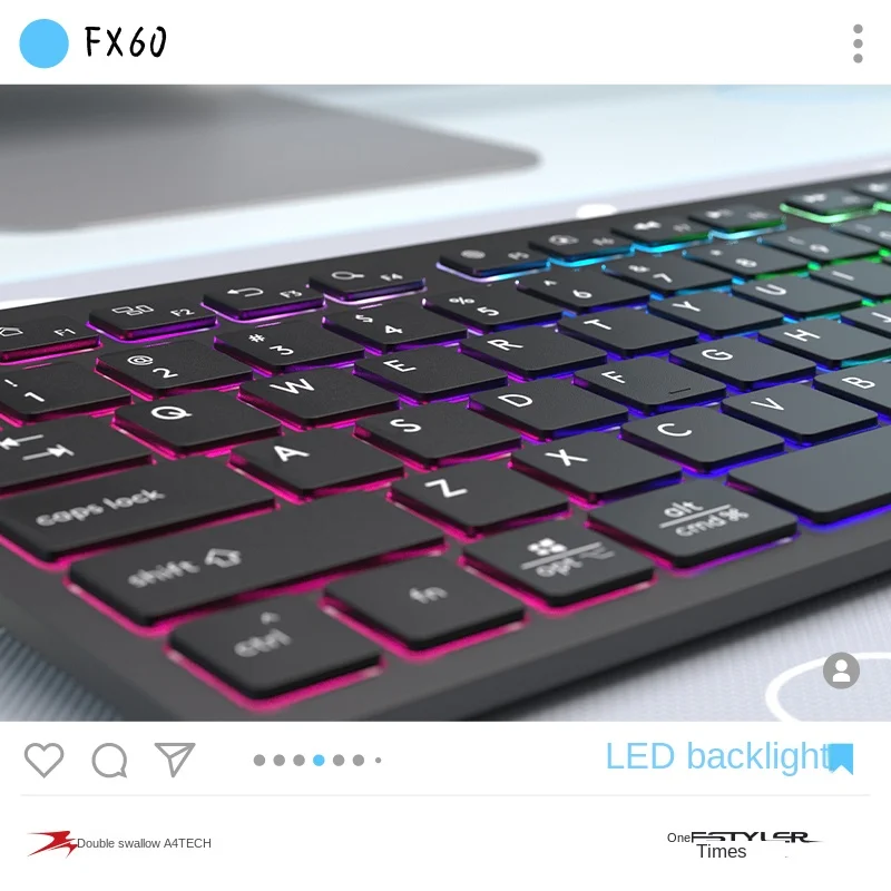 Двойная официальная клавиатура Feiyan FX60 проводная конфетная ультратонкая для