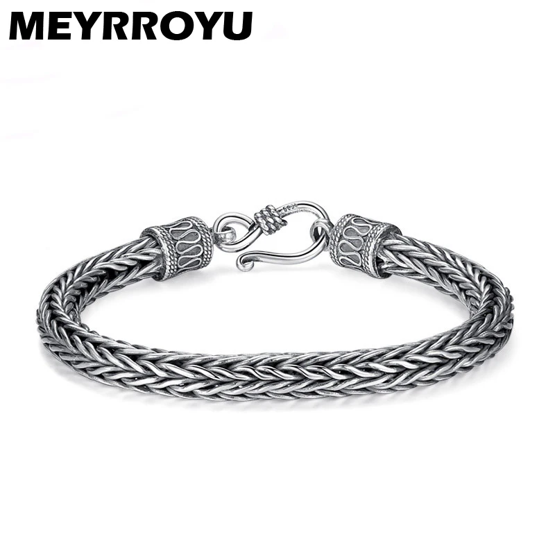 

MEYRROYU Luxury Vintage Metal Braided Twine Bracelet For Men Women Fashion New Punk Jewelry Party Rock Couple Gift pulseras