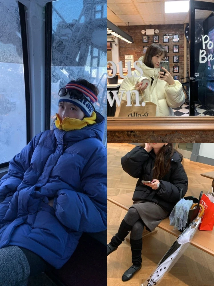 В наличии! 24 Зимняя Южная Корея Dongdaemun Ler * Be Simple Commuter Temperament Hood 90 Белый утиный