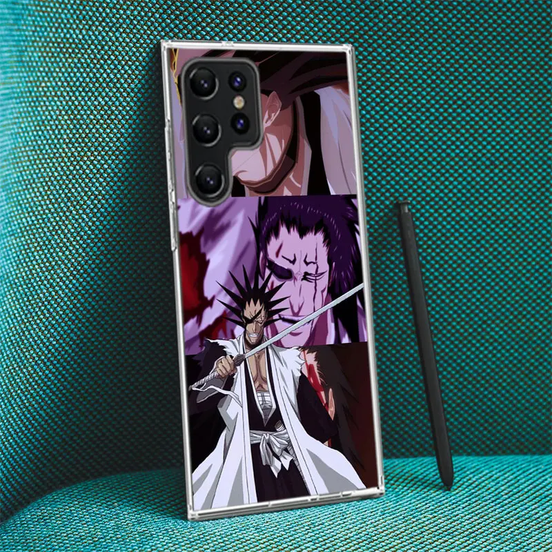Прозрачный чехол для телефона отбеливатель Zaraki Kenpachi Samsung Galaxy S20 S21 S23 FE S22 Plus S24 Ultra S10