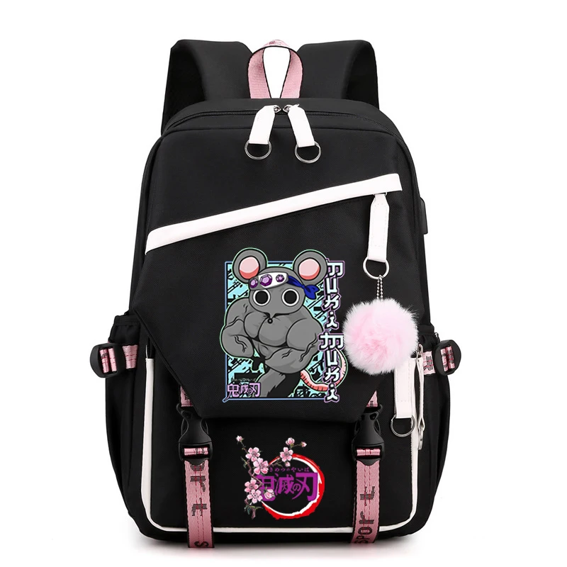 

Demon Slayer Uzui Tengen Anime School Backpack Bag Cartoon Enmu Bookbag Girl Usb Bagpack Kimetsu No Yaiba Travel Laptop Rucksack