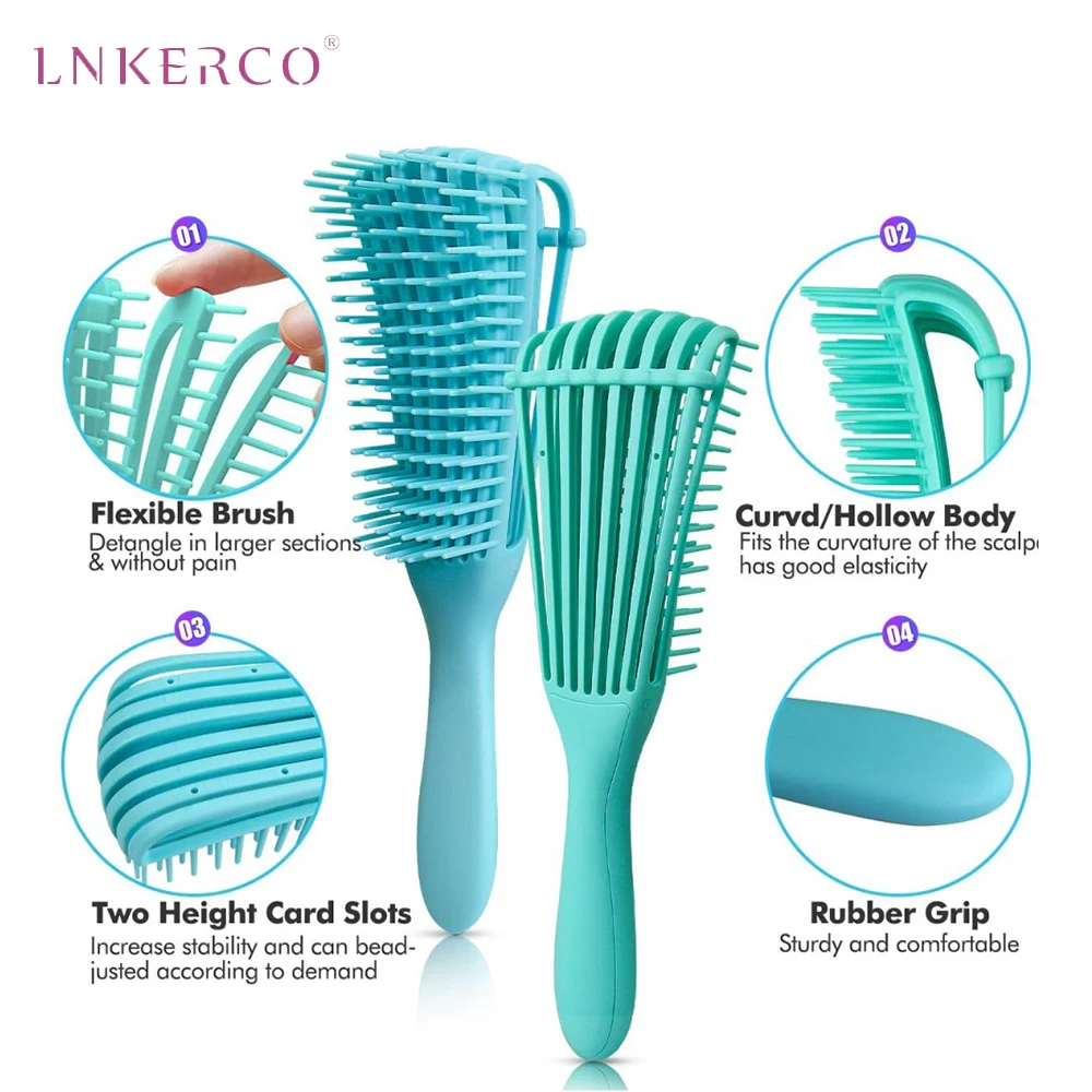 Парикмахерская расческа Lnkerco, инструмент для укладки и массажа волос, для распутывания волос, прямые кудрявые и влажные волосы