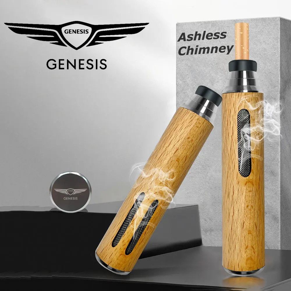 

Handheld Anti Soot-flying Walnut Wood Cigarette Ash Organizer For Hyundai Genesis Coupe G80 G70 GV80 BH GH Portable Car Ashtray