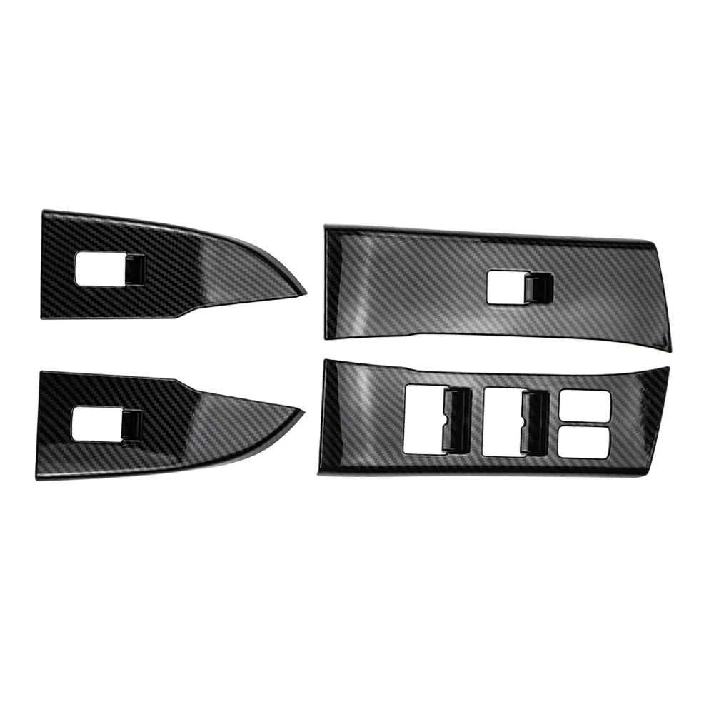 

4 шт., цветная накладка на окно из углеродного волокна, кнопка переключения панели, крышка для ISUZU D-MAX MU-X 2012 2013 2014 2015 2016 2017 2018 2019