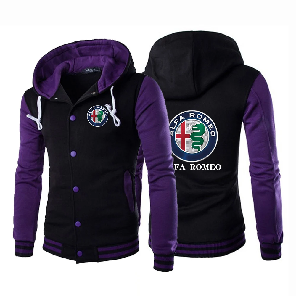 

Alfa Romeo 2023 Jacket Men Winter Hoodie Outwear Warm Coat Hooded Sweatshirt Stitching Contrast Color Large Size Baseball