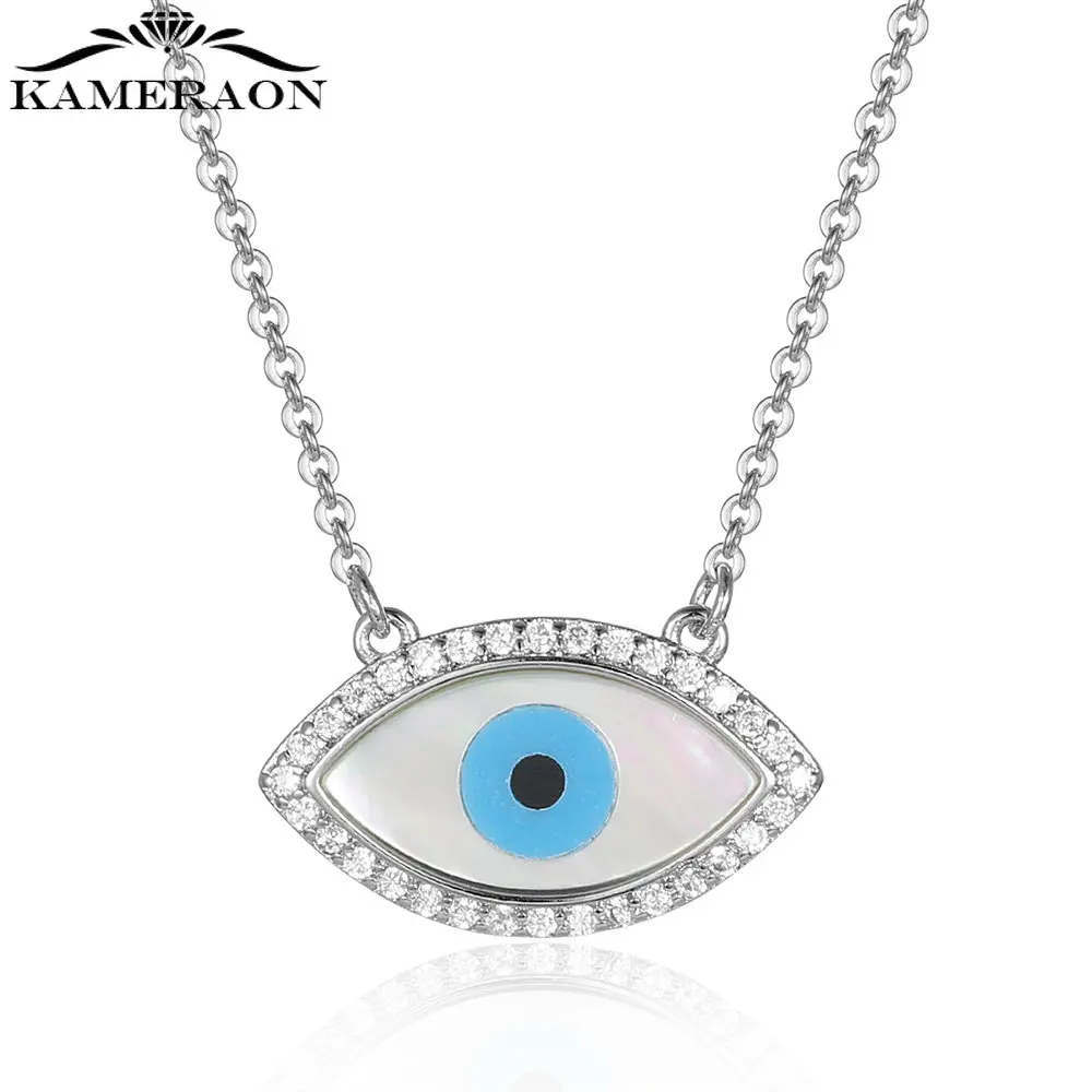 

Kameraon Vintage Turkish Evil Eye CZ Pendant Necklace Fashion Bohe Style Long Chain Jewelry for Women Statement Jewelry Gifts