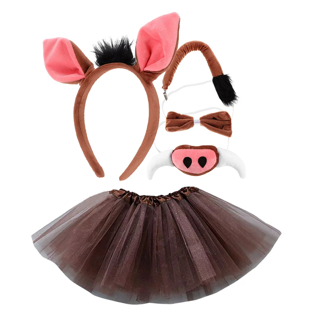 Warthog Headband Pig Accessories Costume Kids Boys Piggy Performance Props Toddler