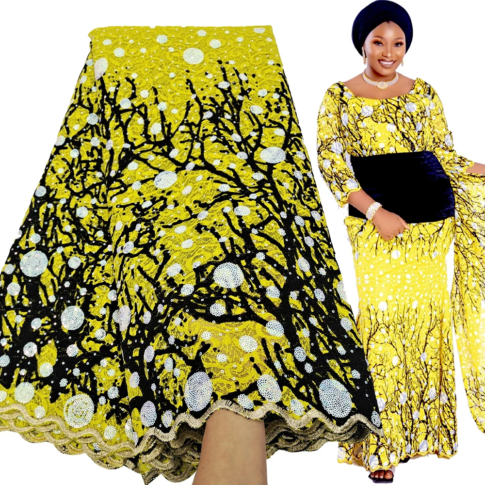 

Bestway Fashion African Lace Fabric 2021 High Quality Nigerian Wedding Sequins Embroidery French Tulle Lace Fabric