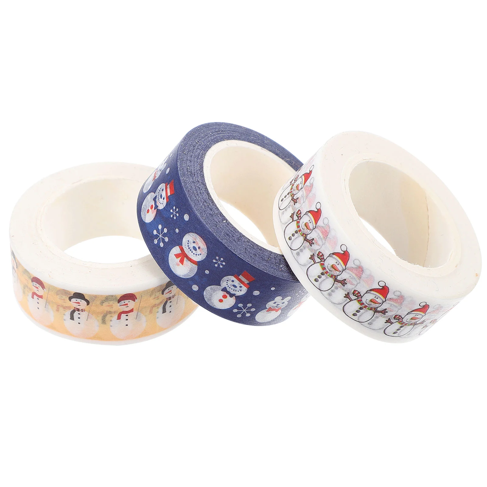 

3 Rolls Tape Adhesive Tape Xmas Theme Sticker Christmas Tape Decorative Tape for Scrapbook Diary DIY