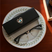 women pu leather glasses case portable frame eyeglass case reading glasses box luxury designer eyewear spectacle cases 2022
