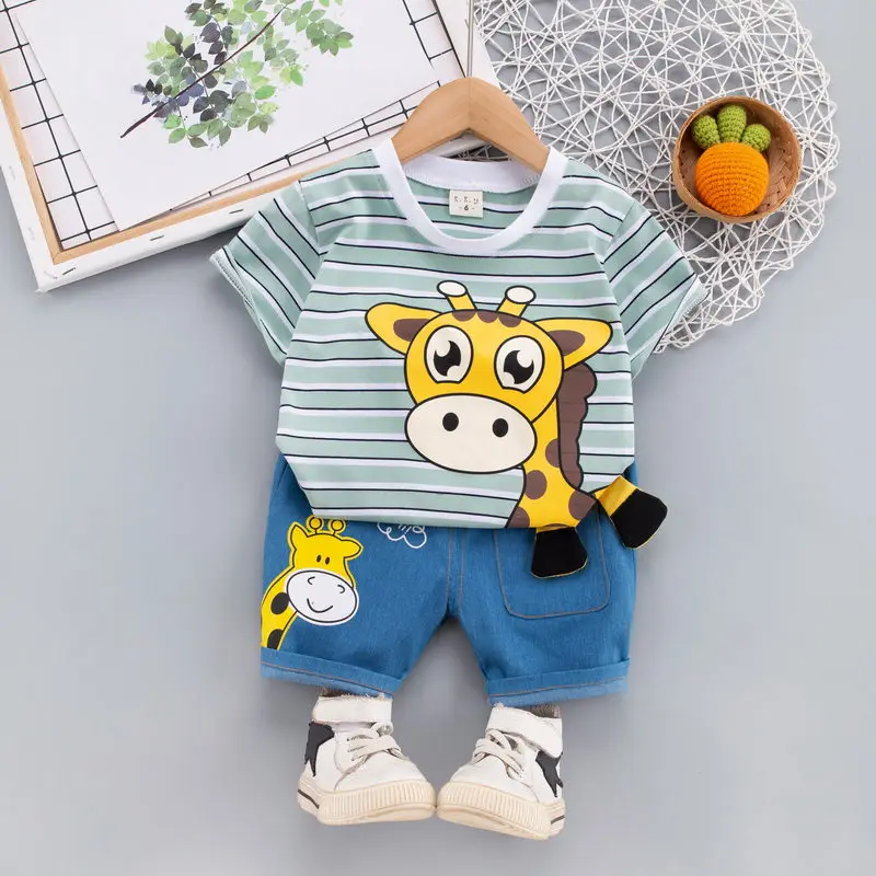 

Summer Children Boys Clothing Kids Cartoon T-Shirt Shorts 2Pcs/Sets Toddler Leisure Sport Suits Baby Cotton Tracksuits 0-5 Years
