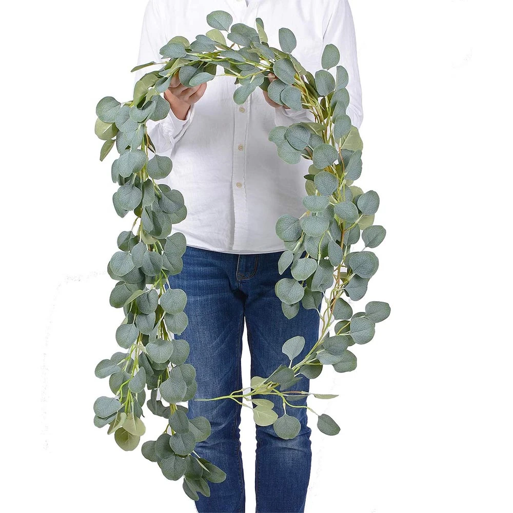 

Artificial Plant Green Eucalyptus Willow Leaves Garland Vine/ Wedding Greenery Home Birthday Party Table Plant Wall Decoration