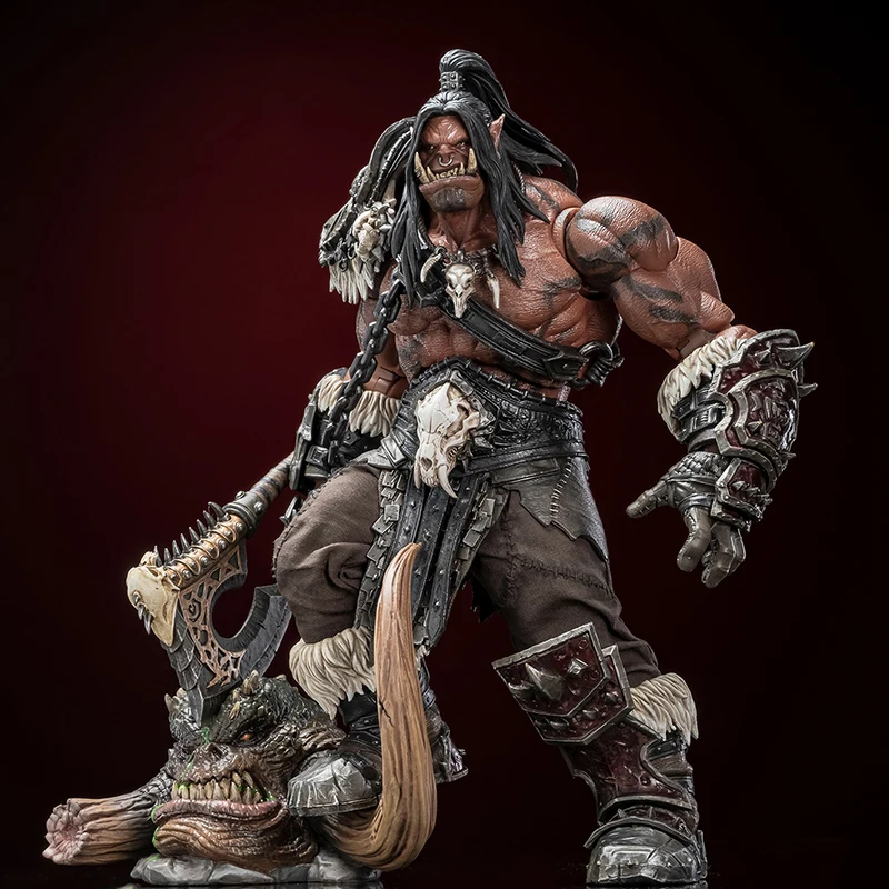Фото Hero Toys Tribal Fighter 1/10 Black Skin Orc Warrior Chief Фигурка Нежная платформа Голова Комплект Орнамент 7-дюймовая модель солдата №1