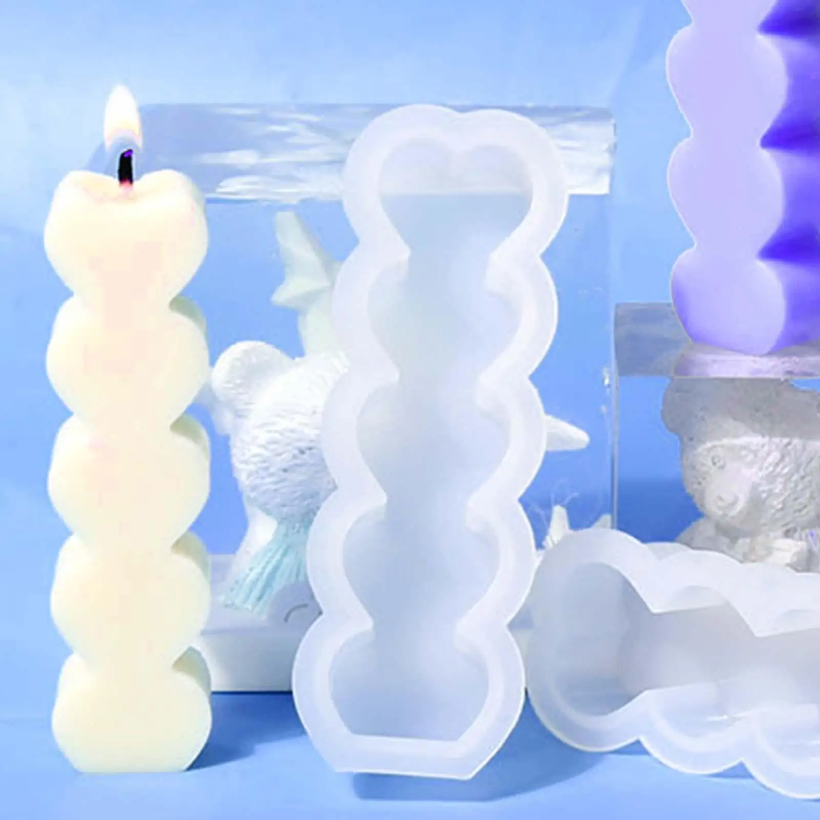 

Silicone Heart Candle Mold Home Party Decor for Candle Making DIY Soap Mould