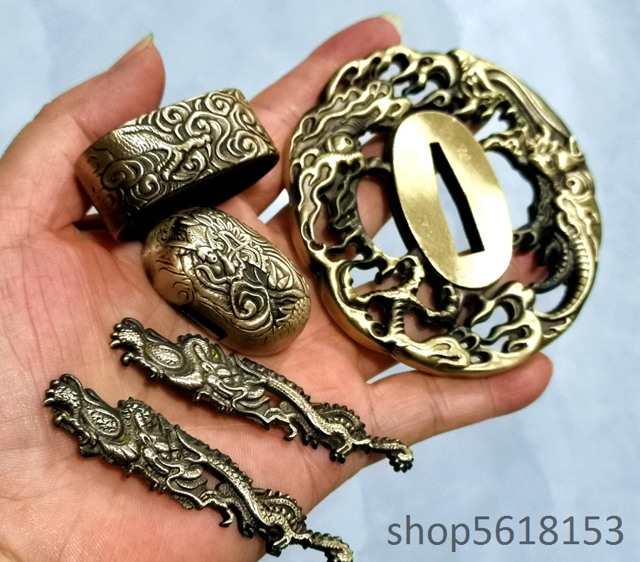 Медный латунный дракон tsuba fuchi Menuki для японского меча катана wakizashi танто