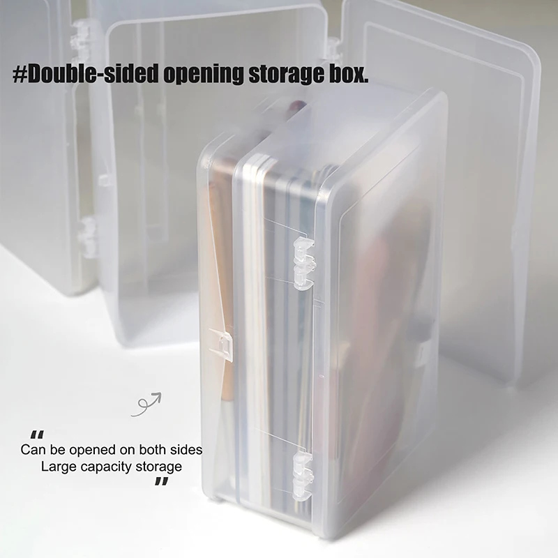 Двусторонний дизайн ногтей прямоугольный пластиковый прозрачный ящик для